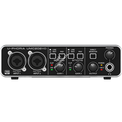 BEHRINGER UMC202HD внешний интерфейс USB для записи и воспроизведения звука на компьютере (PC / MAC) - фото 44369