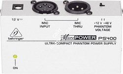Behringer PS400 Внешний блок фантомного питания с переключаемым рабочим напряжением (+48 В или +12 В) - фото 45406