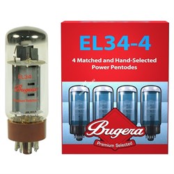 Bugera EL34-4 четыре подобранных электронных лампы, пентод, для выходных каскадов - фото 45462