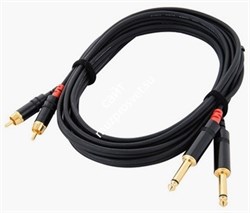 Cordial CFU 3 PC кабель сдвоенный RCA/джек моно 6.3мм male, 3.0м, черный - фото 45517
