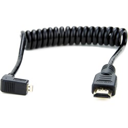 Atomos Right-Angle Micro to Mini HDMI Coiled Cable 30 cm - фото 54083
