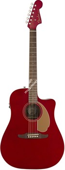 Fender Redondo Player CAR Электроакустическая гитара, цвет красный металлик - фото 62590