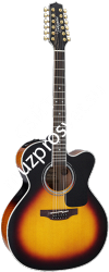 TAKAMINE PRO SERIES 6 P6JC-12 BSB 12-ти струнная электроакустическая гитара типа JUMBO CUTAWAY с кейсом, цвет санбёрст - фото 65443