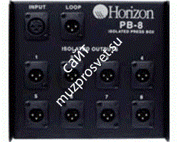 HORIZON PB-8 микрофонный сплиттер-распределитель сигнала, 1 вход, 8 изолированных выходов + 1 XLR выход - фото 67133