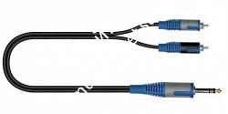 QUIK LOK RKSA120-5 компонентный кабель, пластиковые разъёмы Stereo Jack Male x 2 RCA male, 5 м - фото 67433