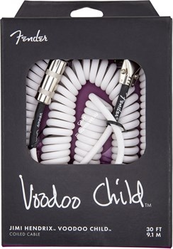 FENDER HENDRIX VOODOO CHILD CABLE WHITE Гитарный кабель jack-jack, 9 метров, модель Джими Хендрикс, белый - фото 68103