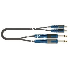 QUIK LOK RKSA130-5 компонентный кабель, пластиковые разъёмы 2х mono Jack male, 2x RCA male, 5 м - фото 68689