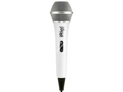 IK MULTIMEDIA iRig Voice - White ручной микрофон для караоке с аналоговым подключением к iOS и Android устройствам, белый - фото 73253