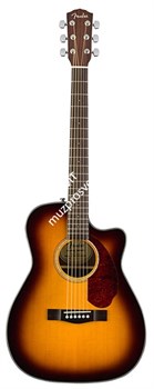 FENDER CC-140SCE SB WC электроакустическая гитара, топ - массив ели, цвет санберст, с кейсом - фото 73412