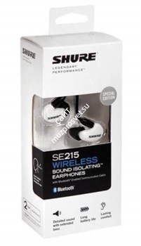 SHURE SE215SPE-W-UNI-EFS Наушники внутриканальные (наушники вставные) с одним драйвером, цвет белый. Гарнитурный кабель TRRS 3.5 - фото 76302