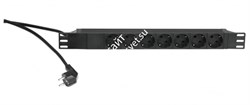 K&M 28665-000-55 рэковый сетевой распределитель с кнопкой, алюминиевый корпус, 7 разъемов на передней панели, 16 A 230 В - фото 82407
