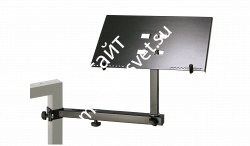 K&M 18815-000-55 держатель ноутбука/iPad для клавишных стоек квадратного профиля, 8 положений наклона, сталь, чёрный - фото 83718