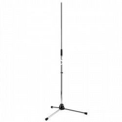 K&M 20130-300-02 прямая микрофонная стойка на треноге, выс 90-160 см, разъём 3/8', сталь, никелированная, вес 2,4 кг - фото 85696