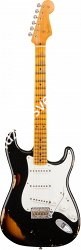 Fender Custom Shop 1955 Stratocaster Heavy Relic, Aged Black over 2-Color Sunburst Электрогитара - фото 89927