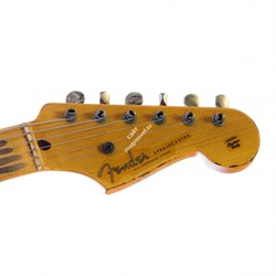 Fender Custom Shop 1955 Stratocaster Heavy Relic, Aged Black over 2-Color Sunburst Электрогитара - фото 89930