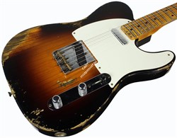 Fender Custom Shop 1953 Heavy Relic Telecaster, Maple Fingerboard, Wide-Fade 2-Color Sunburst Электрогитара - фото 89990