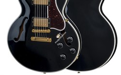 GIBSON CUSTOM CS-356 EBONY полуакустическая электрогитара с кейсом, цвет черный, фурнитура Gold - фото 91816