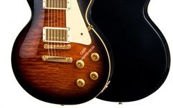 GIBSON CUSTOM LES PAUL STANDARD LIGHTLY FIGURED TOP AMBER SUNSET электрогитара с кейсом, цвет санберст, фурнитура Gold - фото 91846