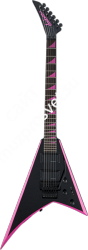 JACKSON RRX24 - BLK W NPK BVLS электрогитара Randy Rhoads, цвет черный с розовыми полосами - фото 92018