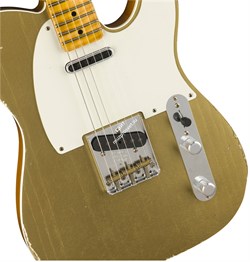 FENDER 2018 LTD RELIC® DOUBLE ESQUIRE® 'SPECIAL' - AGED AMBER W/AGED AZTEC GOLD TOP Электрогитара с кейсом, цвет янтарный/золоти - фото 93069