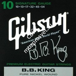 GIBSON SEG-BBS B. B. KING SIG. ELECTRIC .010-.054 струны для электрогитары, 0.010-0.054, именная модель B.B. King, никель - фото 94741