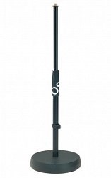 K&M 23300-300-55 напольная/настольная низкая микрофонная стойка на круглом основании, В 35-58 см, разъём 3/8', чёрная - фото 94852