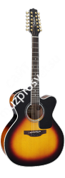 TAKAMINE PRO SERIES 6 P6JC BSB электроакустическая гитара типа JUMBO CUTAWAY с кейсом, цвет санбёрст - фото 95683