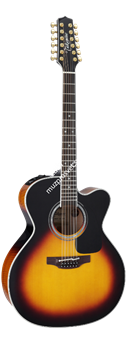 TAKAMINE PRO SERIES 6 P6JC BSB электроакустическая гитара типа JUMBO CUTAWAY с кейсом, цвет санбёрст - фото 95684