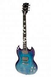 GIBSON 2019 SG High Performance Blueberry Fade электрогитара, цвет синий в комплекте кейс - фото 96197