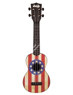 KALA KA-SU-USA Kala Ukadelic USA, Soprano укулеле, форма корпуса - сопрано, цвет черный , рисунок 'USA' на верхней деке - фото 96745