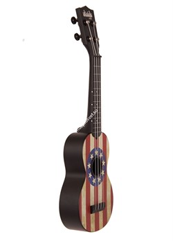 KALA KA-SU-USA Kala Ukadelic USA, Soprano укулеле, форма корпуса - сопрано, цвет черный , рисунок 'USA' на верхней деке - фото 96747