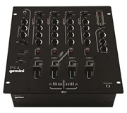 Gemini PS4  DJ микшер 4 канала LINE/PHONO  3 -band EQ,   + MIC  вход 2 -band EQ