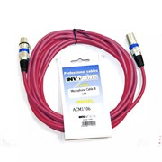 INVOTONE ACM1103/R - микрофонный кабель, XLR(папа) &lt;-> XLR(мама),  длина 3 м (красный)