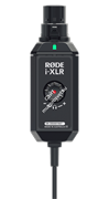 RODE i-XLR цифровой XLR интерфейс для iOS устройств. Совместим со всеми динамическими и конденсаторными с питанием от батареи микрофонами, Lightning кабель 3м, выход на наушники 3,5мм Jack с регулировкой громкости, вес 125г