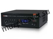 Профессиональный 2-х канальный стереофонический усилитель, 2x50W/8ohm, 2x75W/4ohm, 4-8ohm, 3 Line input - 2RCA, встроенный USB/SD плеер, FM тюнер, Bluetooth, Mic input TRS/XLR, EQ, EXT.MUTE/ FULL MUTE, stereo/bridge/parallel