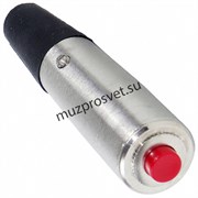 SWITCHCRAFT ED903 красная кнопка вызова (с замыкающим контактом), оболочка сталь, для кабеля диам. 9,5 мм