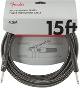 FENDER FENDER 15' INST CABLE GRY TWD инструментальный кабель, серый твид, 15' (4,6 м)