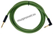 FENDER 10' ANG CABLE, PURE HEMP GRN инструментальный кабель, цвет зелёный, 10' (3,05 м)