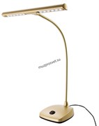 K&M 12297-000-40 подсветка для нот на гусиной шее, тяжёлое основание, 12 LED, 2500 Lux, золотистая