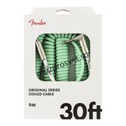 FENDER 30' OR COILS SFG витой инструментальный кабель, зеленый, 30' (9,14 м)
