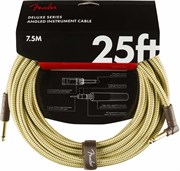 FENDER DELUXE 25' ANGL INST CBL TWD инструментальный кабель, твид, 25' (7,62 м)