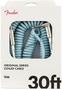 FENDER 30' OR COILS DBL витой инструментальный кабель, синий, 30' (9,14 м)
