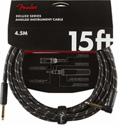 FENDER DELXUE 15&#39; ANGL INST CABLE BTWD инструментальный кабель, черный твид, 15&#39; (4,6 м)