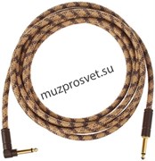 FENDER 10' ANG CABLE, PURE HEMP BRN инструментальный кабель, цвет коричневый, 10' (3,05 м)