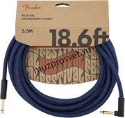 FENDER 18.6' ANG CABLE, BLUE DREAM инструментальный кабель, цвет синий, 18.6' (5,7 м)