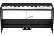 KORG B2SP BK цифровое пианино, взвешенная клавиатура, 12 тембров, стойка, педали и адаптер питания в комплекте, цвет черный