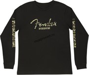 FENDER CAMO LOGO L/S T-SHIRT, BLK XXL футболка с длинным рукавом, цвет чёрный, размер XXL