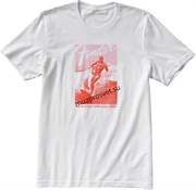 FENDER JAGUAR SURF T-SHIRT, WHITE AND RED XXL футболка, цвет белый, размер XXL