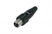 Разъем TINY XLR на кабель ?2-4.5 мм, 4 контакта, гнездо, черный, фиксация гайкой