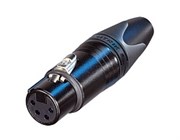 Разъем XLR кабельный, 4 контакта, гнездо, черный